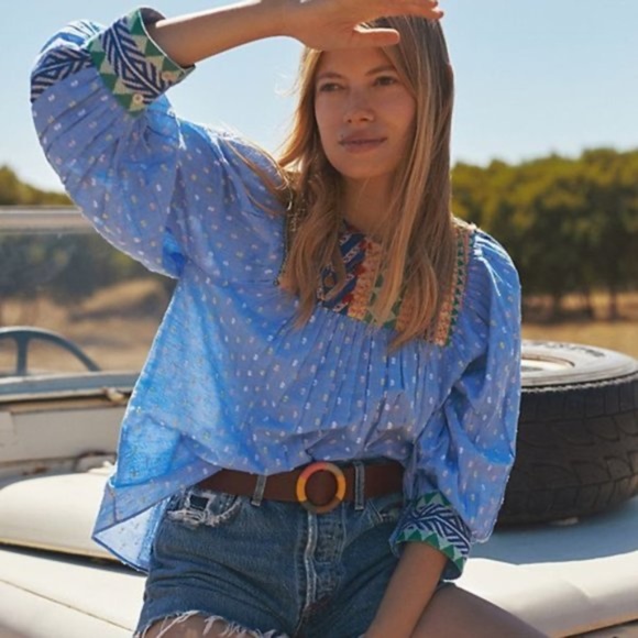 Anthropologie Tops - NWT Anthropologie Rhapsody Embroidered Blouse Size Large
